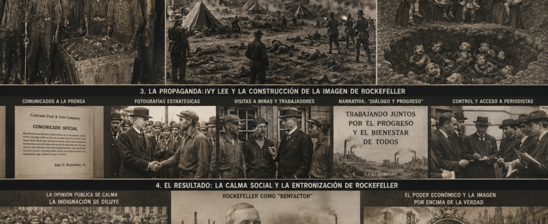 La primera gran campaña moderna de relaciones públicas «la masacre de Ludlow»