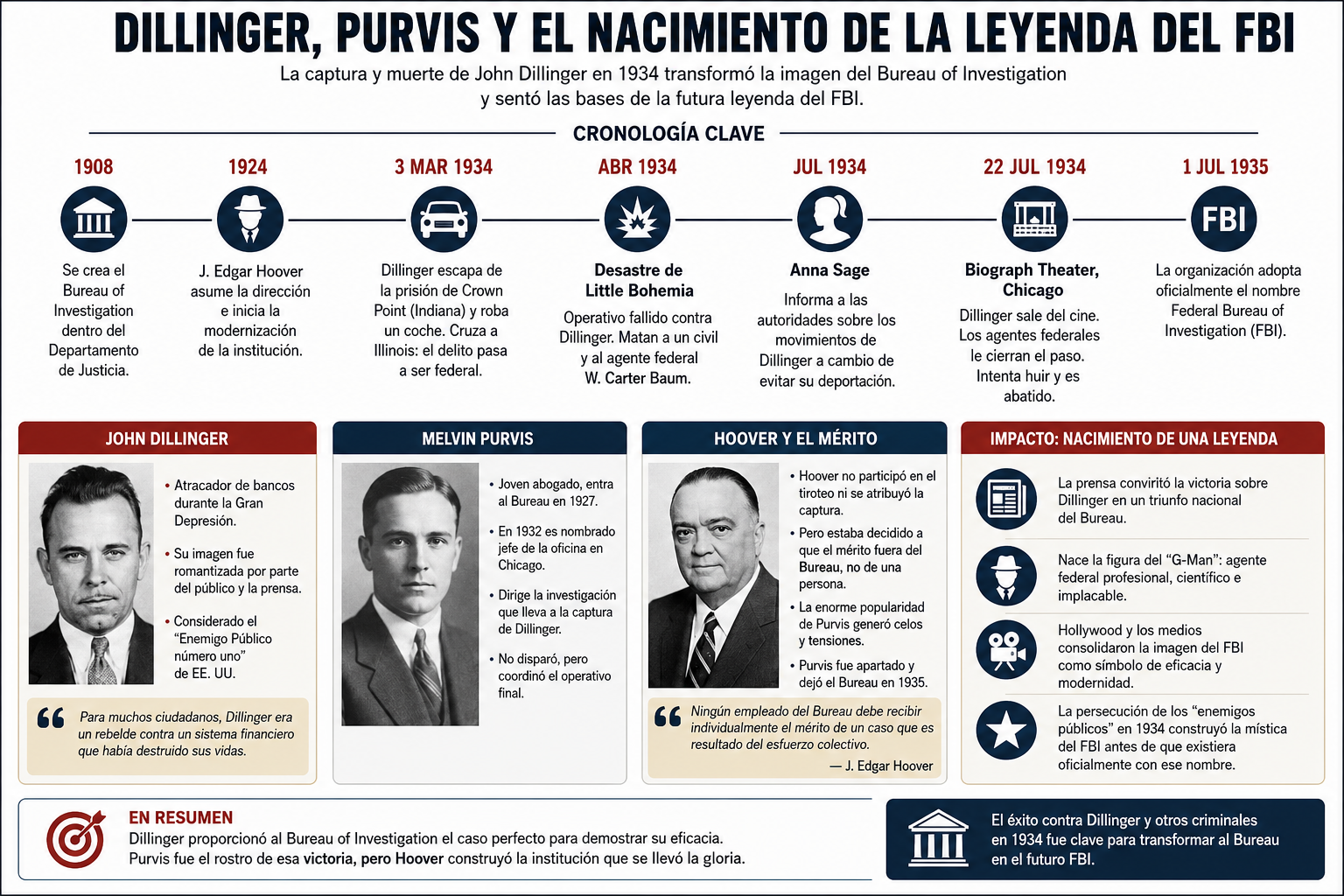 John Dillinger, Melvin Purvis y el nacimiento de la leyenda del FBI