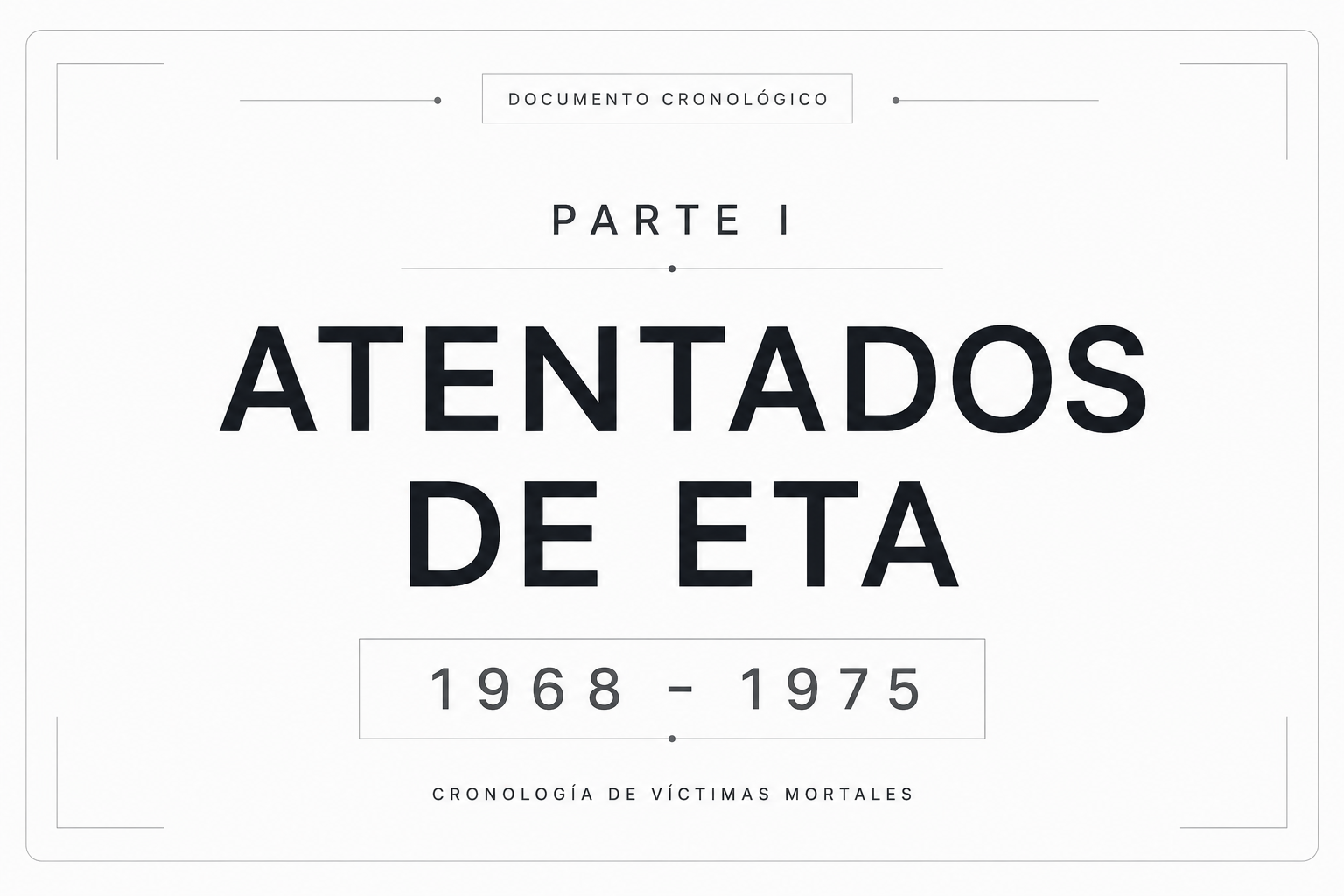 Parte I. Atentados mortales de ETA, 1968-1975